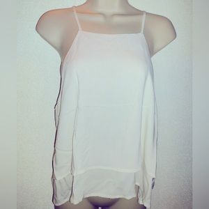 NWT Forever 21 Ivory Tiered Woven Cami Top Size M Spaghetti Strap